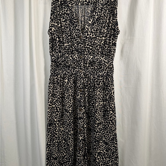 Nine West Leopard Print Maxi Dress in Black and Cream - Picture 1 of 2